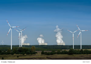 Photo: Coal Power Plant and Wind Turbines
