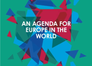 Buntes Cover mit Text "an agenda for europe in the world"