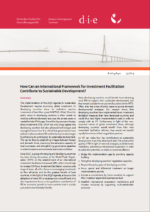 Briefing Paper: How can an international framework for investment facilitation contribute to sustainable development?