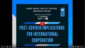 Screenshot Webinar: Post-COVID19: Implications for international Cooperation"