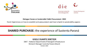 Presentation: Shared purchasing of Sustenta Paraná -Gisele Doetzer, Network Manager Sustenta Paraná, State of Paraná
