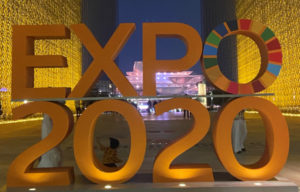 Photo: Expo 2020 Sign, the last letter in the colors of the sustainable development goals of the 2030 Agenda
